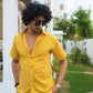 The Yellow All-Over Geometric Print Shirt (Half Sleeves)