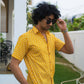 The Yellow All-Over Geometric Print Shirt (Half Sleeves)