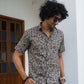 The Dark Grey All-Over Floral Print Shirt (Half Sleeves)