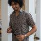 The Dark Grey All-Over Floral Print Shirt (Half Sleeves)