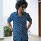 The Navy Blue Shirt With Tribal Dot Print (Half Sleeves)
