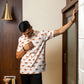The White Color Tiger Print Shirt (Half Sleeves)