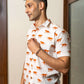 The White Color Tiger Print Shirt (Half Sleeves)