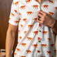 The White Color Tiger Print Shirt (Half Sleeves)