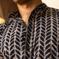 The Black Petal Print Long Kurta