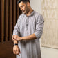 The White Kantha Work Long Kurta