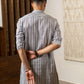 The White Kantha Work Long Kurta
