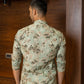 The Muslin Pastel Green Foil Print Long Kurta