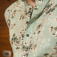 The Muslin Pastel Green Foil Print Long Kurta