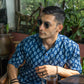 The Indigo Blue White Flower Print Short Kurta