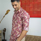 The Burgundy Color All-Over Paisley Print Shirt