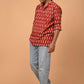 The Red Short Kurta With Floral Print