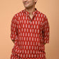 The Red Short Kurta With Floral Print