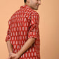 The Red Short Kurta With Floral Print