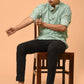 The Ocean Green Geometric-Paisley Print Short Kurta