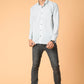 Indian Man Wearing White Shirt with Floral Butti Print