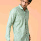 The Ocean Green Shirt With Geometric-Paisley Print