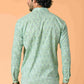 The Ocean Green Geometric-Paisley Print Short Kurta