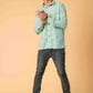 The Ocean Green Shirt With Geometric-Paisley Print