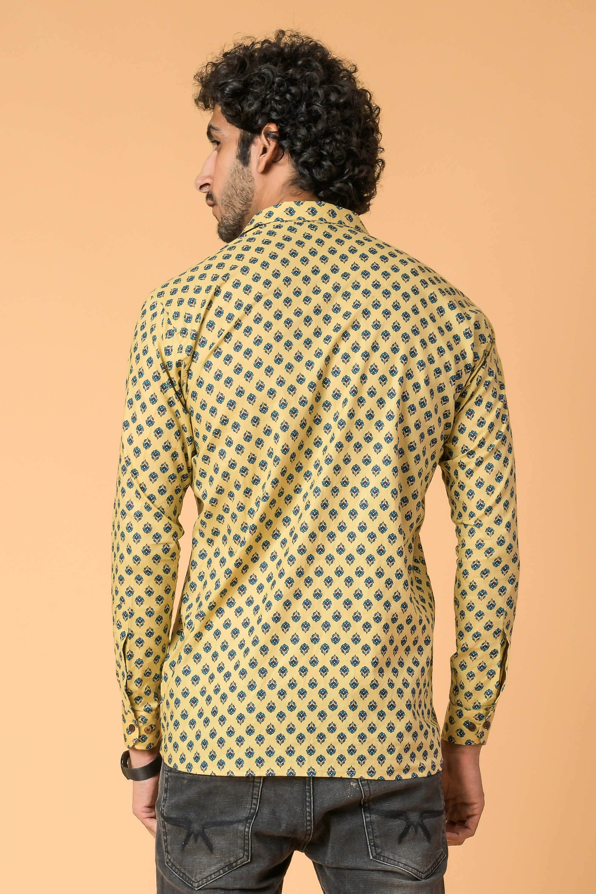 The Beige Color Butti Print Shirt