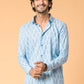 The Light Blue Shirt With Paisley Print