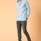 The Light Blue Shirt With Paisley Print