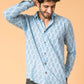 The Light Blue Shirt With Paisley Print