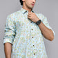 The Jungle Blue Block Printed Shirt