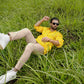 The Yellow Dot Print Short Kurta